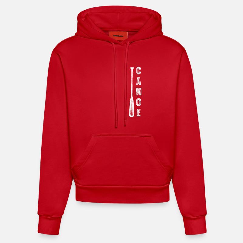 Canoë Canoë Canoë - Sweat à capuche bio ajusté fabriqué en UE - rouge