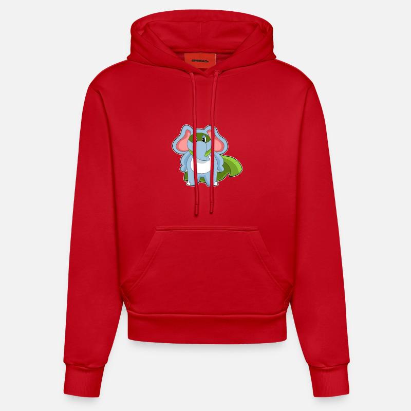 Elefant Held - Organic Fitted Hoodie Made in EU - Rot