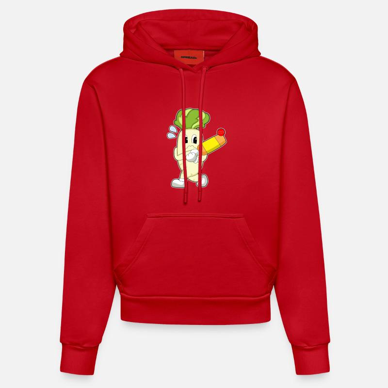 Radis Cricket Cricket Bats - Sweat à capuche bio ajusté fabriqué en UE - rouge