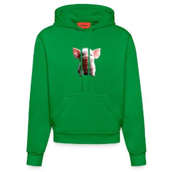 Schwein Hausschwein Schweine Ferkel Schweinchen - Organic Fitted Hoodie Made in EU - City Green - Vorne