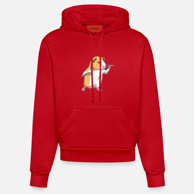 Pintade Dart Dart - Sweat à capuche bio ajusté fabriqué en UE - rouge