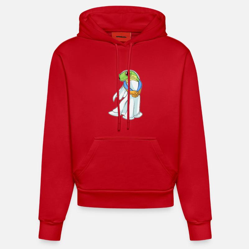 Grenouille Robe de mariée - Sweat à capuche bio ajusté fabriqué en UE - rouge