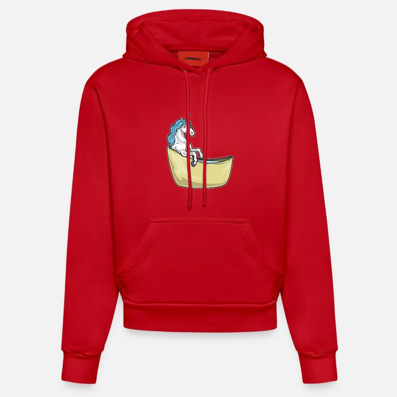 Baignoire Licorne - Sweat à capuche bio ajusté fabriqué en UE - rouge