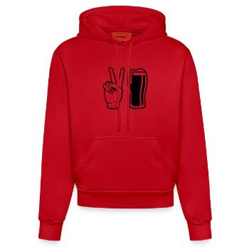 Bier bestellen - Organic Fitted Hoodie Made in EU - Rot - Vorne