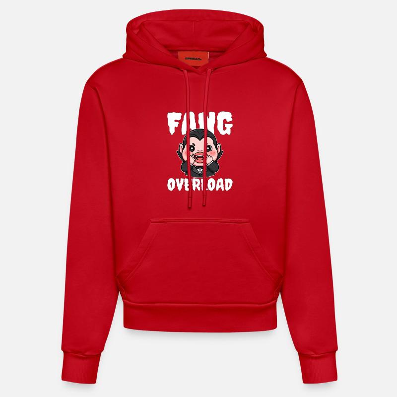 FANG_OVERLOAD - Sweat à capuche bio ajusté fabriqué en UE - rouge