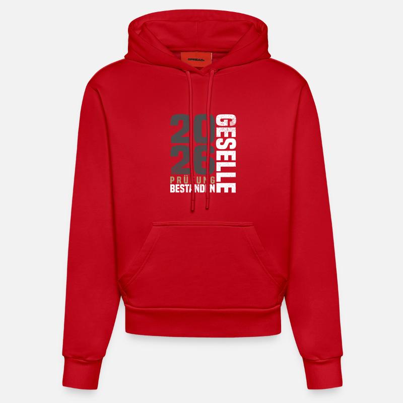 Remise des diplômes de compagnon 2026 - Sweat à capuche bio ajusté fabriqué en UE - rouge