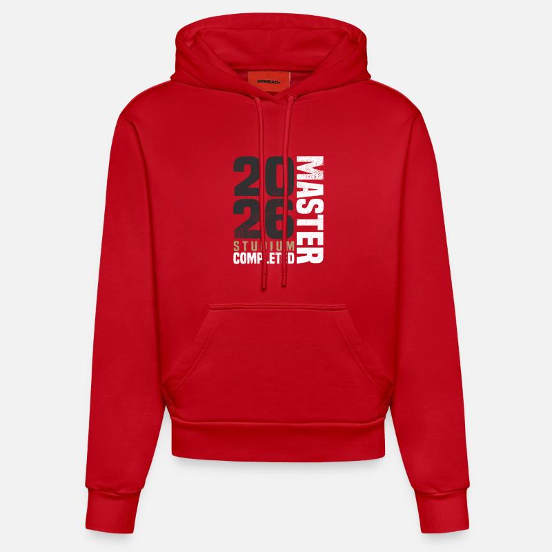 Master 2026 - Sweat à capuche bio ajusté fabriqué en UE - rouge