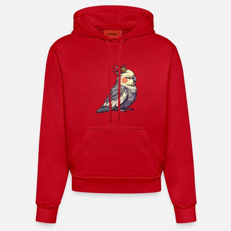 Calopsitte Calopsitte Calopsitte Oiseau calopsitte - Sweat à capuche bio ajusté fabriqué en UE - rouge