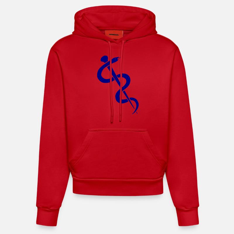 doc93 - Sweat à capuche bio ajusté fabriqué en UE - rouge