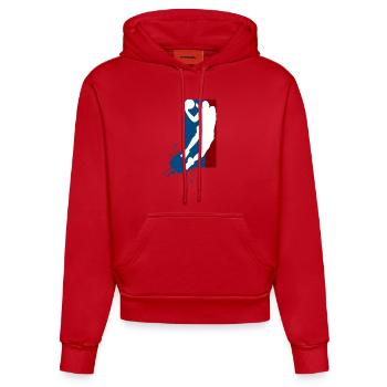 Basketball - Organic Fitted Hoodie Made in EU - Rot - Vorne