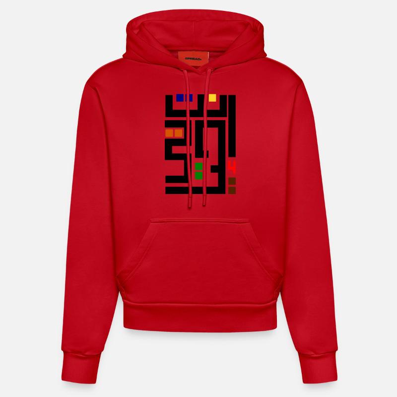 arabe - Sweat à capuche bio ajusté fabriqué en UE - rouge