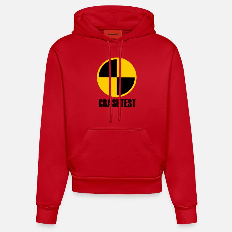 CRASH TEST - Sweat à capuche bio ajusté fabriqué en UE - rouge