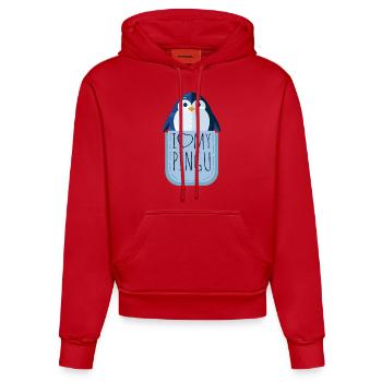 I love my Pingu Pinguin Brusttasche - Organic Fitted Hoodie Made in EU - Rot - Vorne