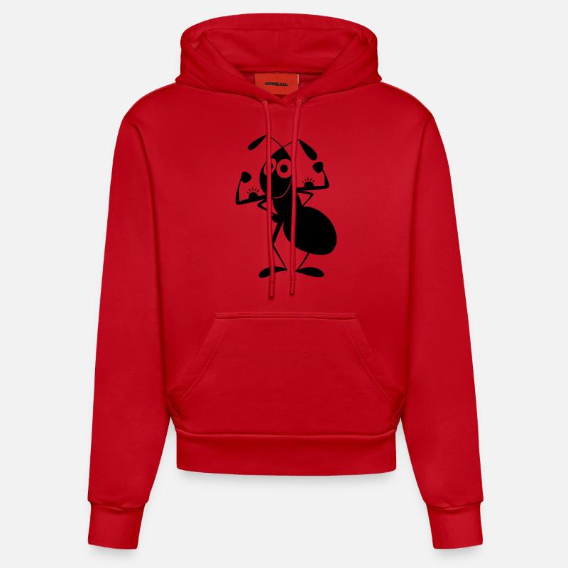 forte fourmi - Sweat à capuche bio ajusté fabriqué en UE - rouge