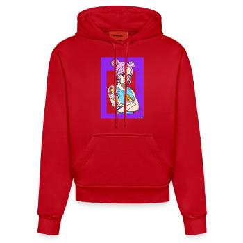 Otaku girl - Organic Fitted Hoodie Made in EU - Rot - Vorne