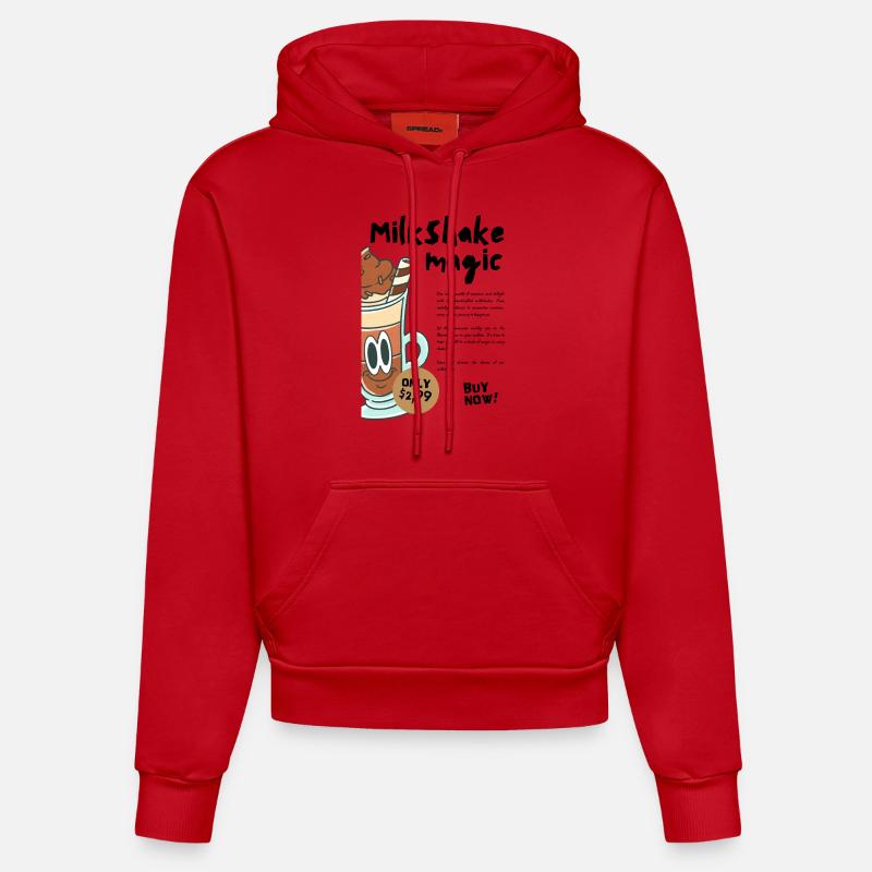 Milkshake magique - Sweat à capuche bio ajusté fabriqué en UE - rouge