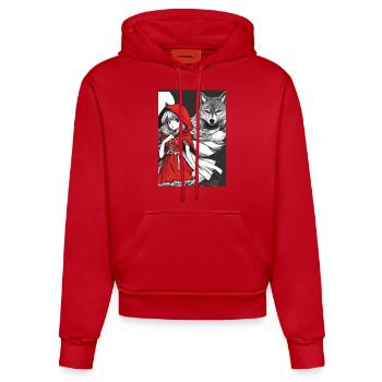 Chaperon rouge - Sweat à capuche bio ajusté fabriqué en UE - rouge - Devant