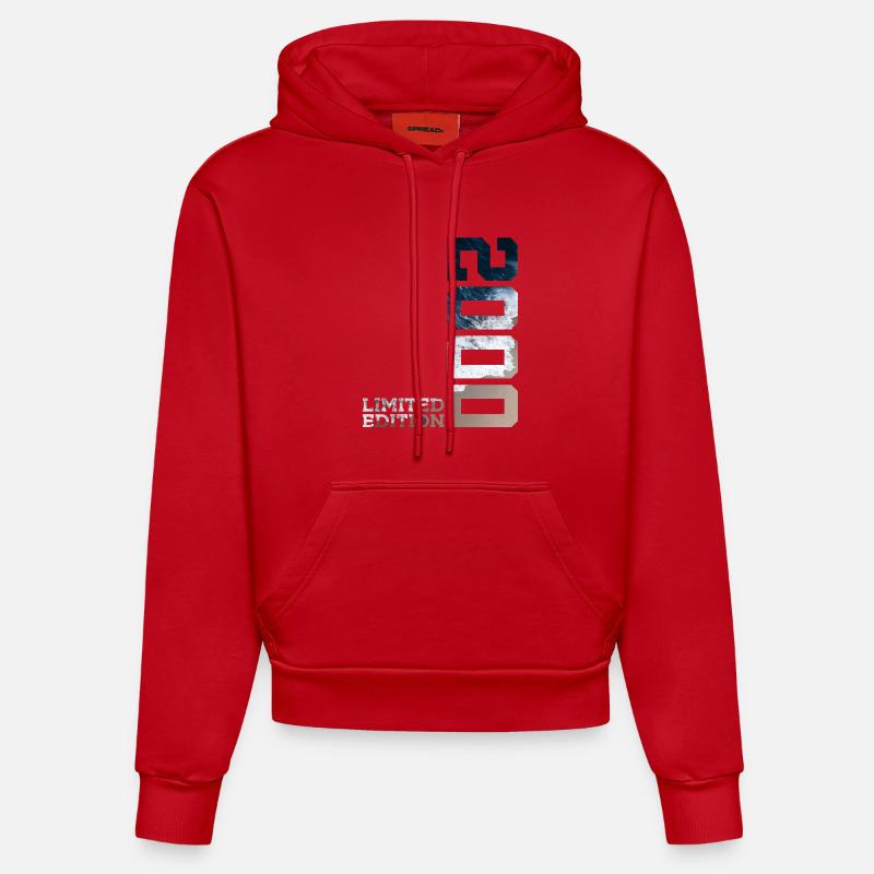 26E ÉDITION LIMITÉE ANNIVERSAIRE 2000 - Sweat à capuche bio ajusté fabriqué en UE - rouge