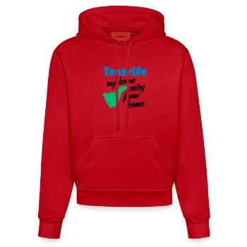 Tenerife, my home away from home - Organic Fitted Hoodie Made in EU - red - Front
