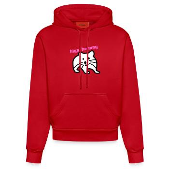 hiya hammy - Organic Fitted Hoodie Made in EU - red - Front