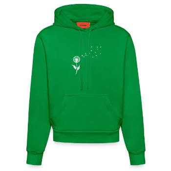 Löwenzahn Samen Silhouette - Organic Fitted Hoodie Made in EU - City Green - Vorne