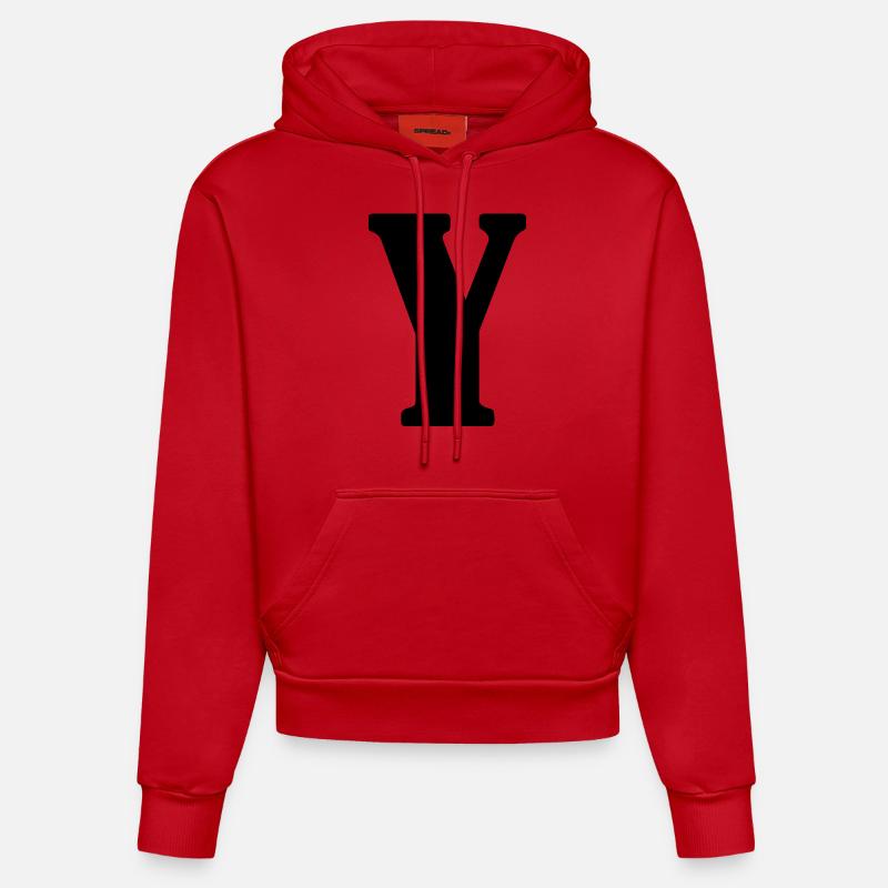 Y - Sweat à capuche bio ajusté fabriqué en UE - rouge