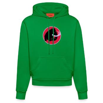 angry mammoth böses Mammut - Organic Fitted Hoodie Made in EU - City Green - Vorne