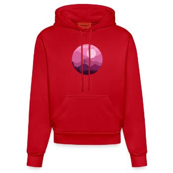 Mountain Biker - Organic Fitted Hoodie Made in EU - red - Front