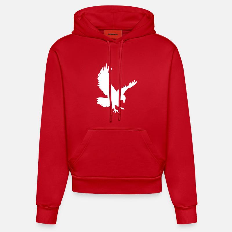 Les Eagles à l’attaque - Sweat à capuche bio ajusté fabriqué en UE - rouge