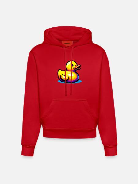 Duckling Duck Duck Duck - Organic Fitted Hoodie Made in EU - red
