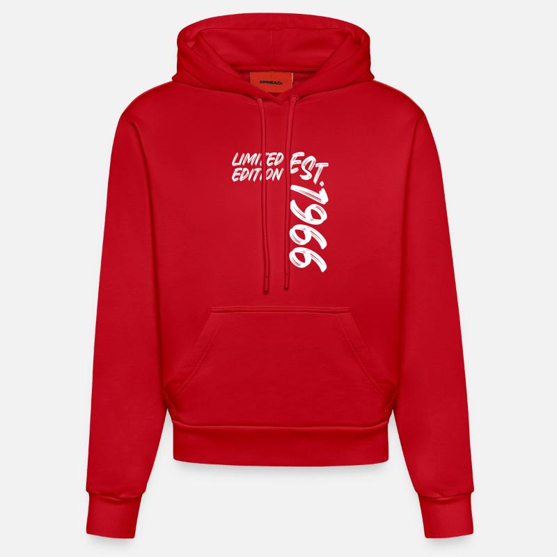 Édition limitée est. 1966 - Sweat à capuche bio ajusté fabriqué en UE - rouge