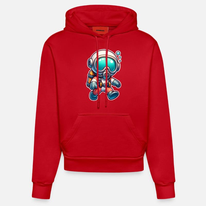 Plongeurs - Sweat à capuche bio ajusté fabriqué en UE - rouge