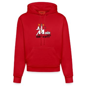 Ostsee Nordsee Shirt , Fun Shirt(25) - Organic Fitted Hoodie Made in EU - Rot - Vorne