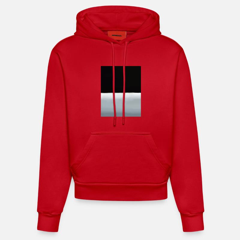 Le style Rothko en couleurs numériques - Sweat à capuche bio ajusté fabriqué en UE - rouge
