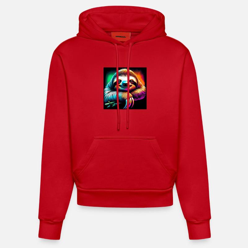 paresse - Sweat à capuche bio ajusté fabriqué en UE - rouge