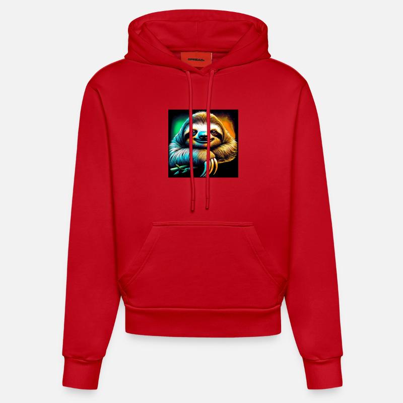 paresse - Sweat à capuche bio ajusté fabriqué en UE - rouge