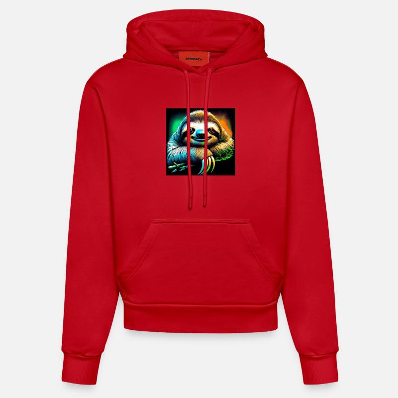 paresse - Sweat à capuche bio ajusté fabriqué en UE - rouge