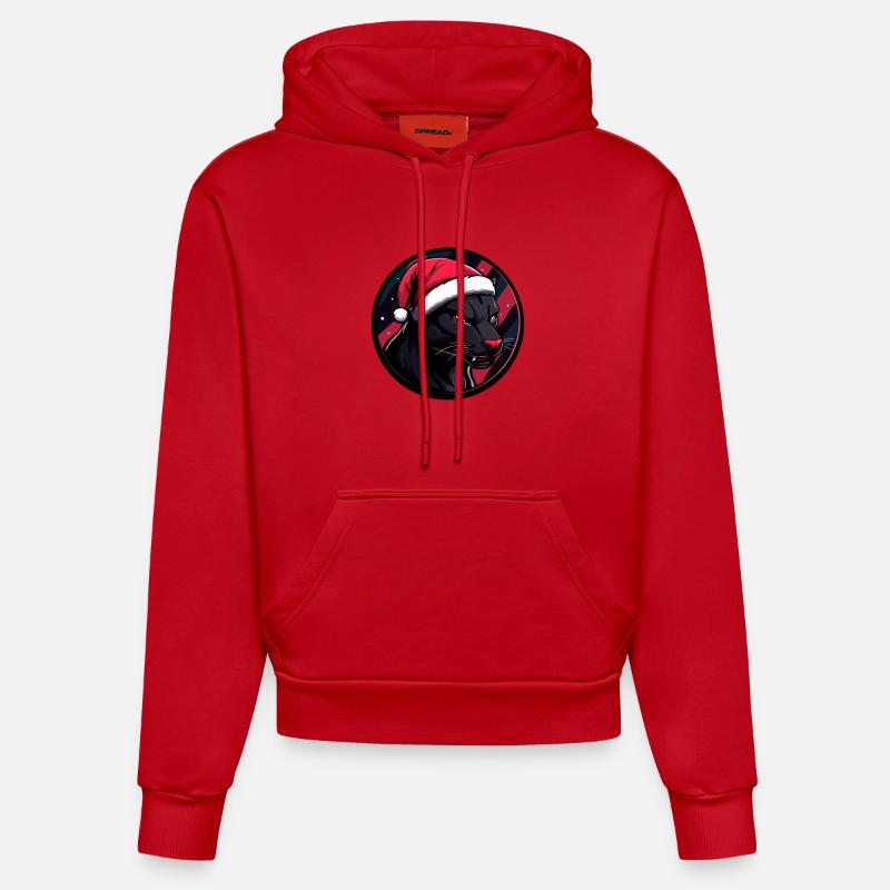 Noël Panther Noël - Sweat à capuche bio ajusté fabriqué en UE - rouge