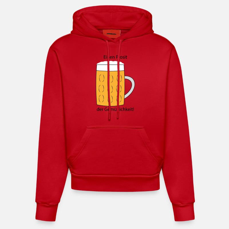 Prosit der Gemuetlichkeit - Organic Fitted Hoodie Made in EU - Rot