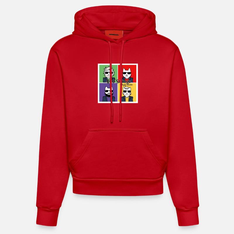 poweruke - Sweat à capuche bio ajusté fabriqué en UE - rouge