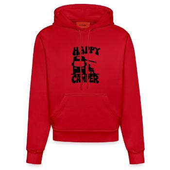 Campeur - Sweat à capuche bio ajusté fabriqué en UE - rouge - Devant