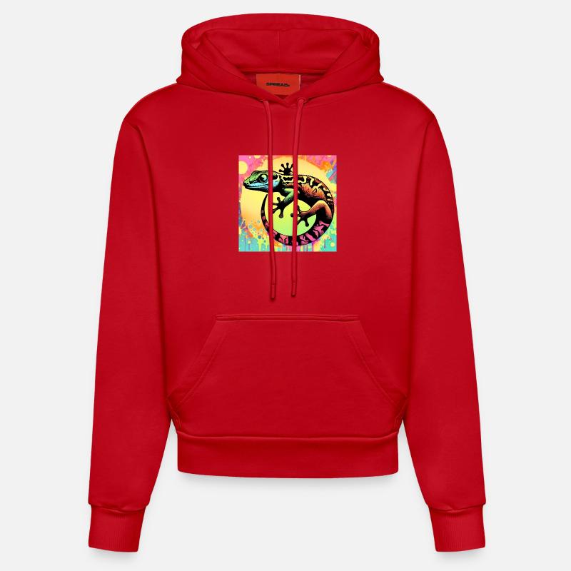 Gecko - Sweat à capuche bio ajusté fabriqué en UE - rouge
