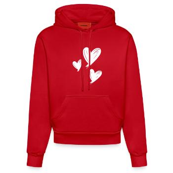 Cœur - Sweat à capuche bio ajusté fabriqué en UE - rouge - Devant