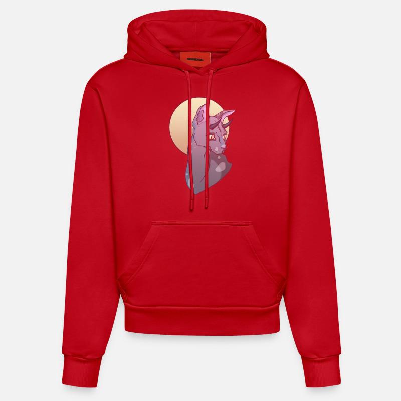 little devil - Sweat à capuche bio ajusté fabriqué en UE - rouge