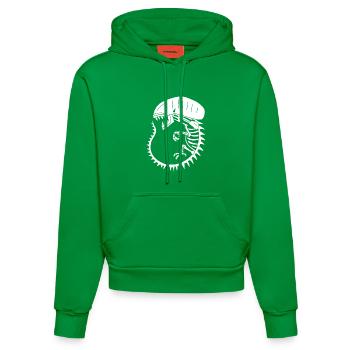 Squelette de monstre extraterrestre blanc - Sweat à capuche bio ajusté fabriqué en UE - City Green - Devant