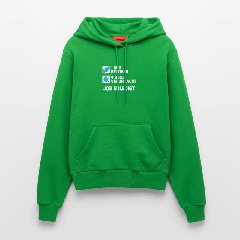 Developer Coden Skripting Bugs Debug Bugfixing Organic Fitted Hoodie Made in EU