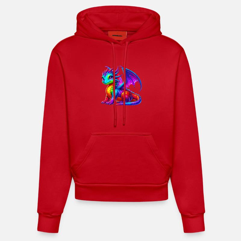 Dragon - Sweat à capuche bio ajusté fabriqué en UE - rouge
