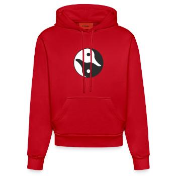 Canard Yin Yang - Sweat à capuche bio ajusté fabriqué en UE - rouge - Devant