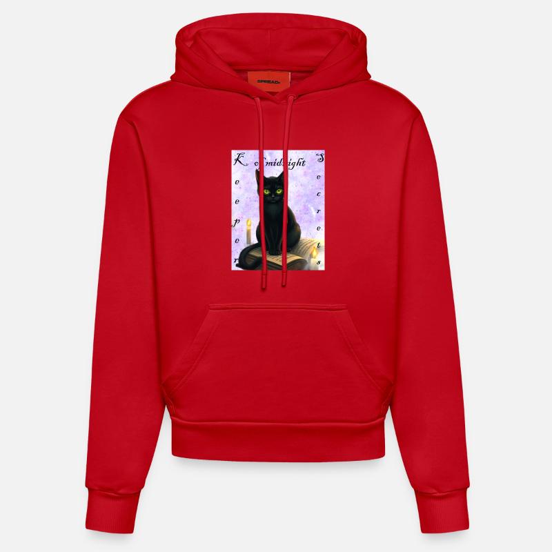 Gardien des secrets de minuit - Sweat à capuche bio ajusté fabriqué en UE - rouge