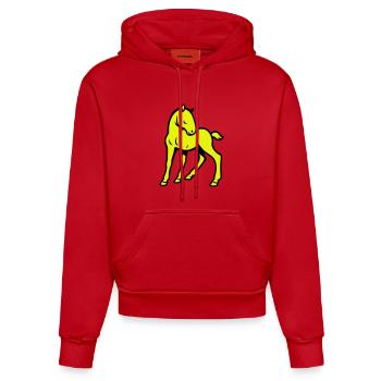 Cute Horse - Organic Fitted Hoodie Made in EU - Rot - Vorne